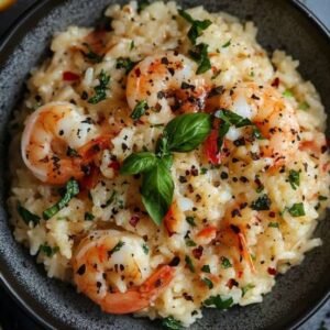 Arroz salteado con verdura y gamba